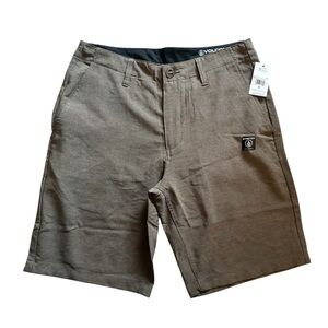 Volcom Men's Kerosene Hybrid Short Brown Sz 30 New with Tags!